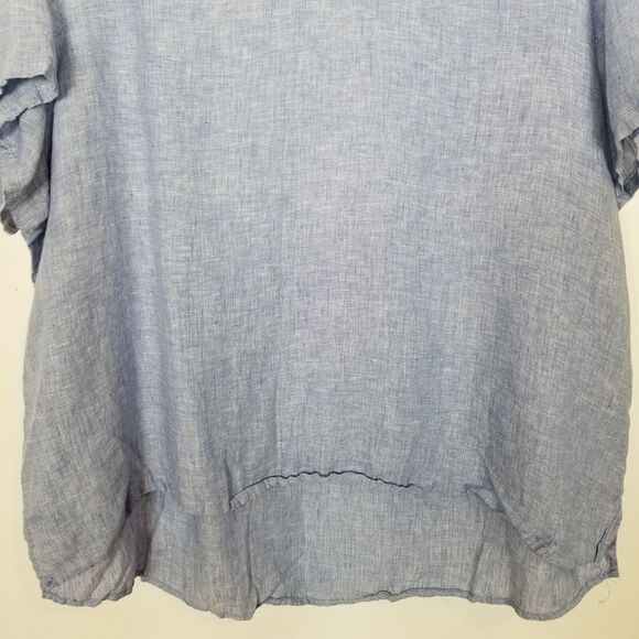 Tahari Women Plus Linen Lagenlook Scoop Neck Pullover Tunic Sz 3X Boho Blouse - Picture 3 of 5